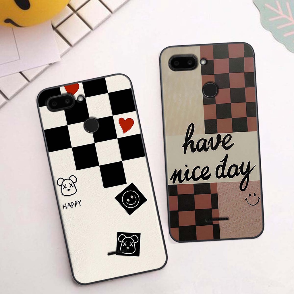 Ốp Xiaomi Redmi 6 caro trái tim cá tính, thời trang siêu đẹp, siêu phong cách