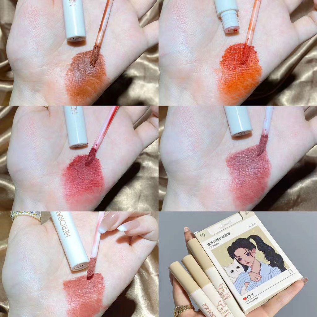 [Hàng mới về] Bộ 5 son kem lì HERORANGE chất lượng cao chuyên dụng làm đẹp | BigBuy360 - bigbuy360.vn