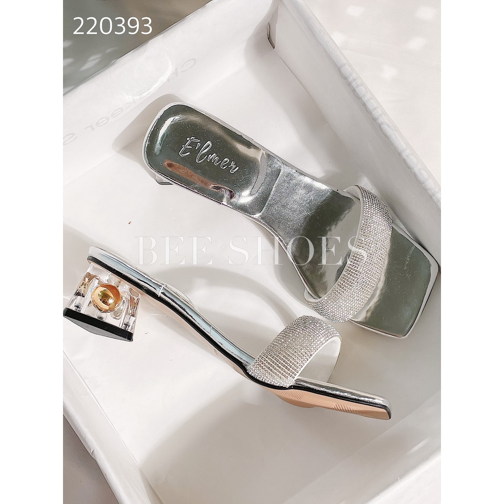 BEESHOES - GUỐC NỮ MŨI VUÔNG- GUỐC NỮ GÓT NHỌN CAO 3 PHÂN SẴN MÀU ĐEN - TRẮNG - BẠC 220393