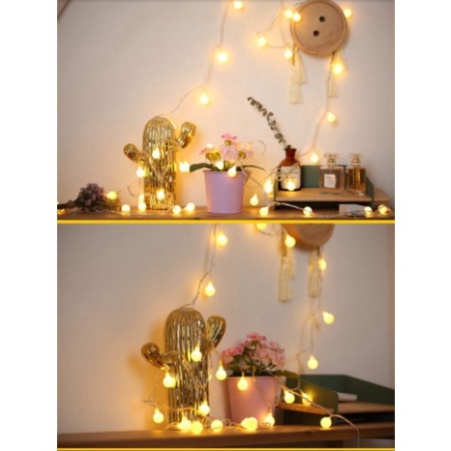 Dây đèn led Cherry Ball bi đục trang trí lễ Tết, decor nhà cửa