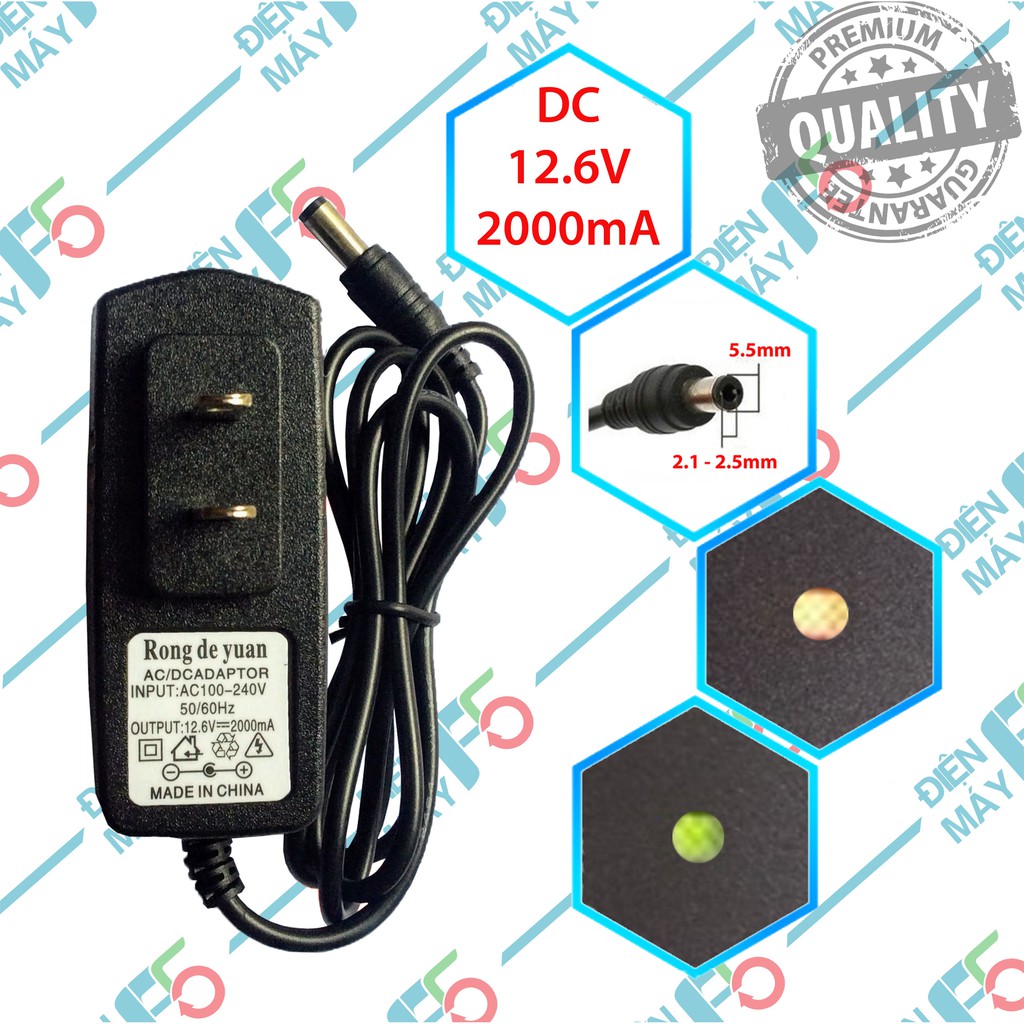 DMF5 Sạc 12.6v 2A loại tốt dùng sạc pin Li-ion có báo đầy