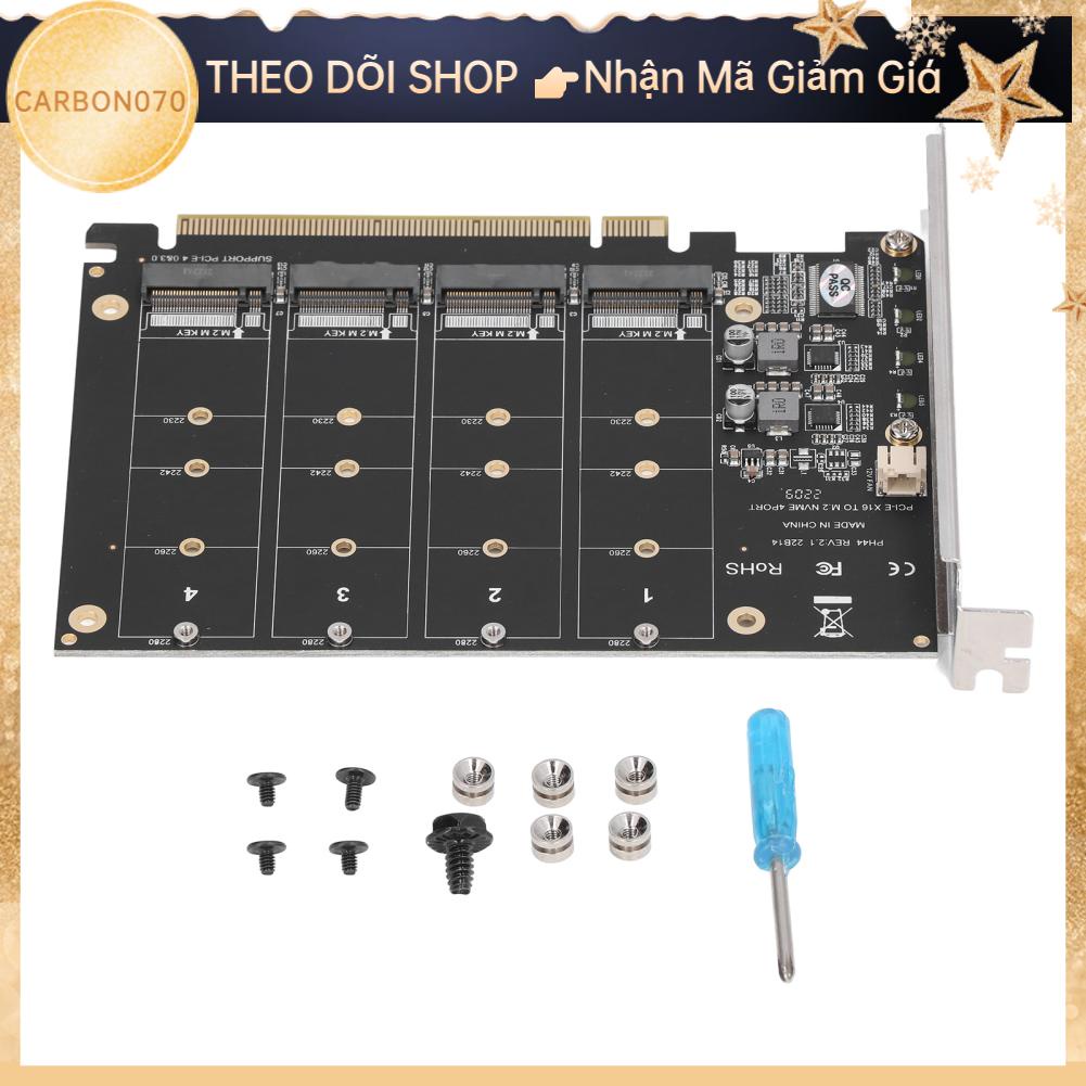 Carbon070 Bộ chuyển đổi M.2 NVME sang PCIE X16 Card 4 cổng tốc độ cao 4x32Gbps Soft Raid với đèn LED chỉ báo riêng cho máy tính