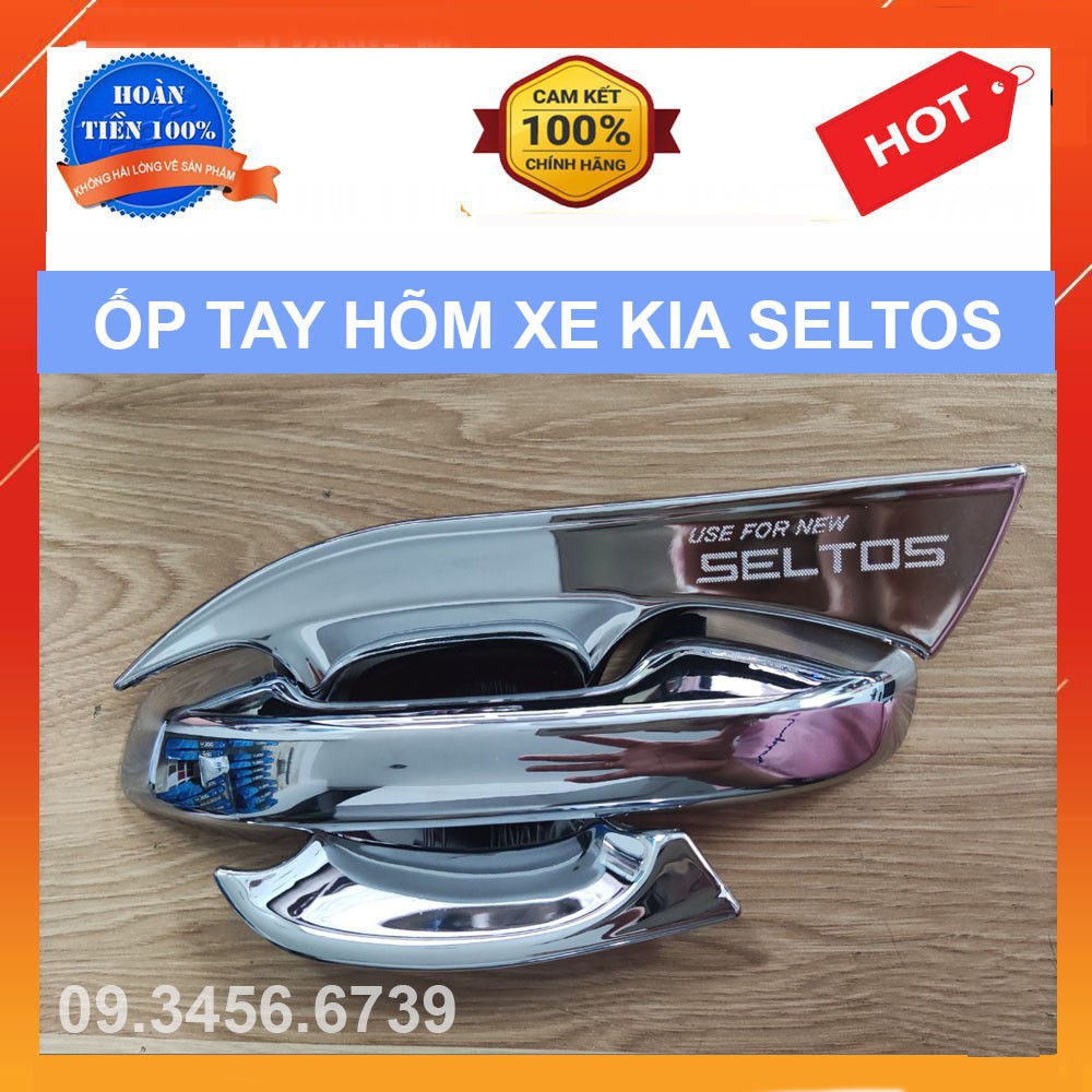 Ốp Tay Cửa Và Hõm Cửa Xe Kia Seltos 2019 đến 2022 Cao Cấp Chống xước tay cửa làm đẹp cho xe