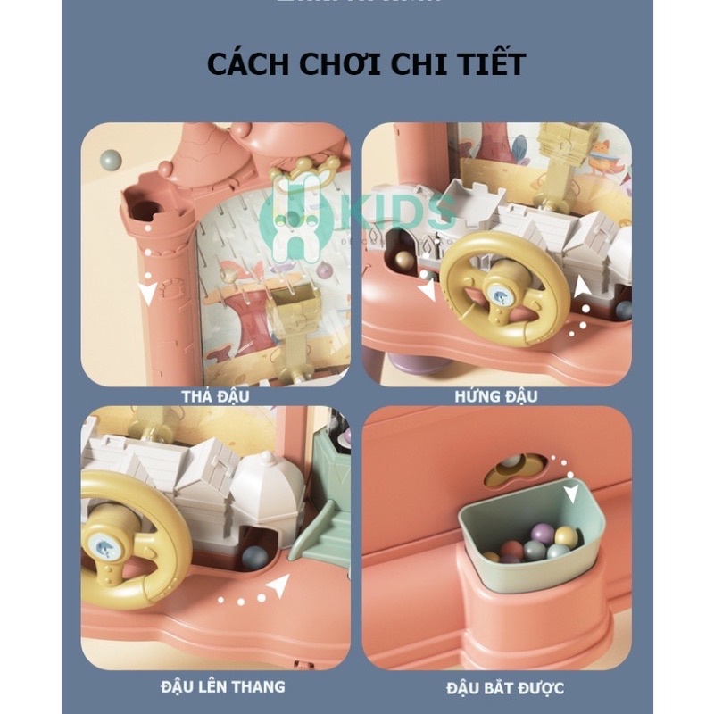 Đồ Chơi Máy Bắt Hạt Đậu Hình Lâu Đài Kèm Vô Lăng Oto Có Nhạc Phát Sáng Dành Cho Bé