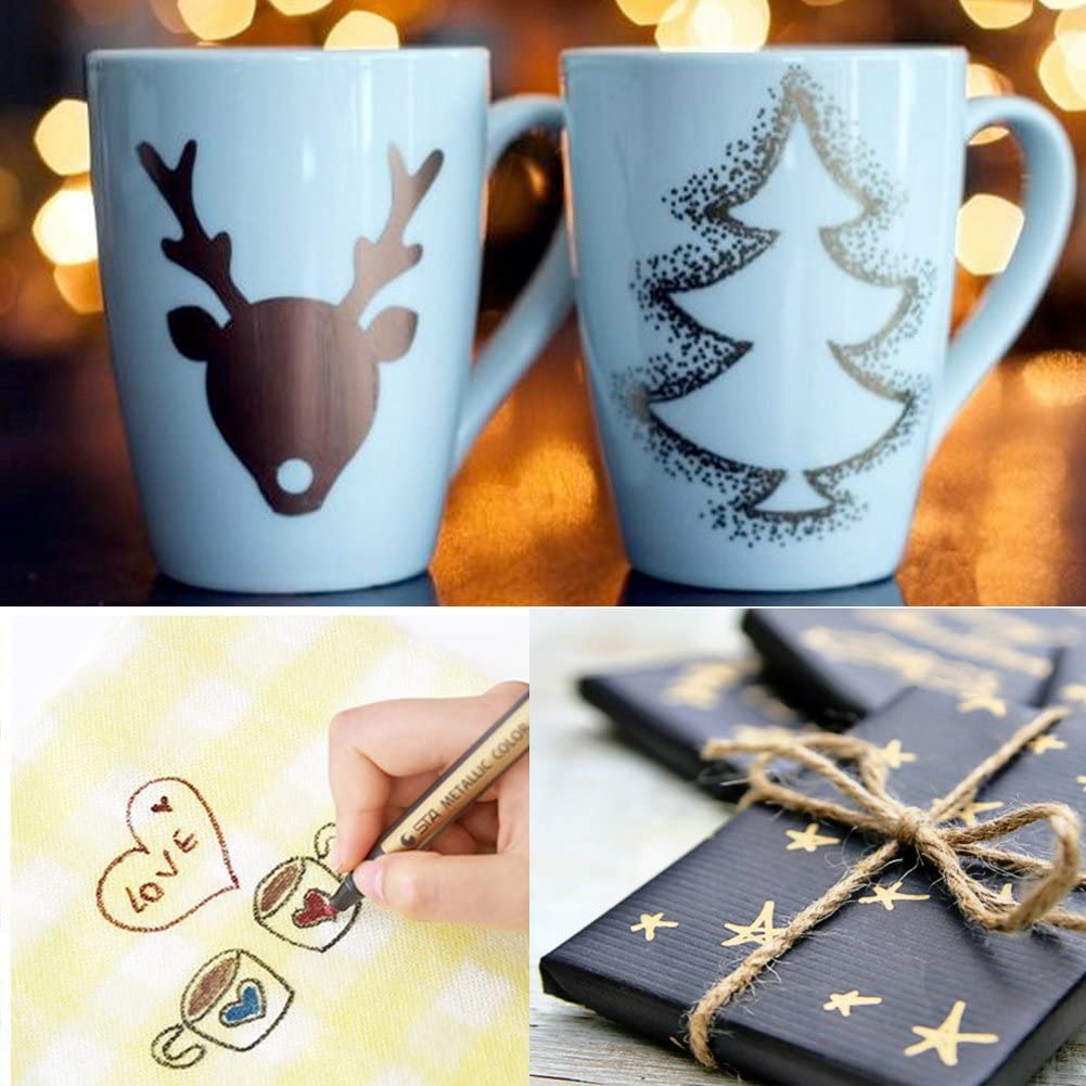 Set 10 bút lông màu sắc ánh kim khác nhau dành cho trang trí