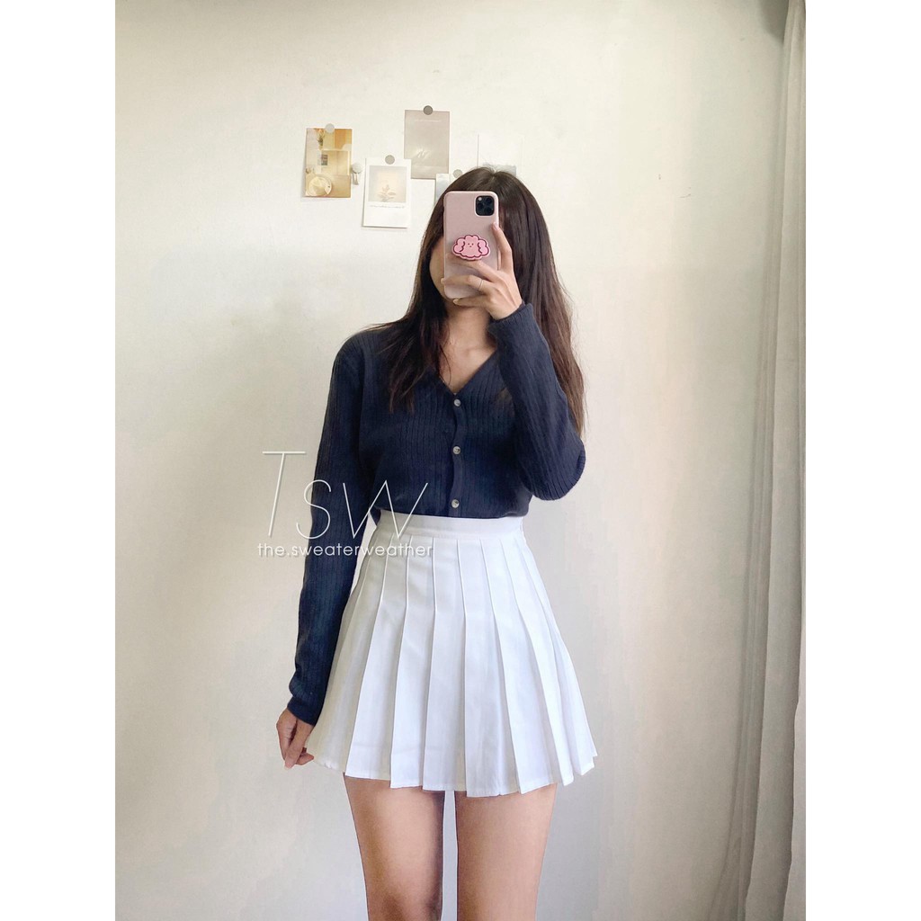 Chân váy xoè xếp ly tennis skirt  - chân váy ngắn xếp li xòe tennis skirt màu trắng, màu đen, màu nâu . | BigBuy360 - bigbuy360.vn