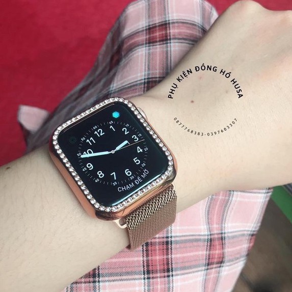 Ốp viền đính đá lung linh cho Apple watch 1/2/3/4/5/6/se 38mm 40mm 42mm 44mm