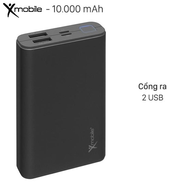 Pin sạc dự phòng 10.000 mAh Lightning Xmobile LJ JP90S Nhôm Xám