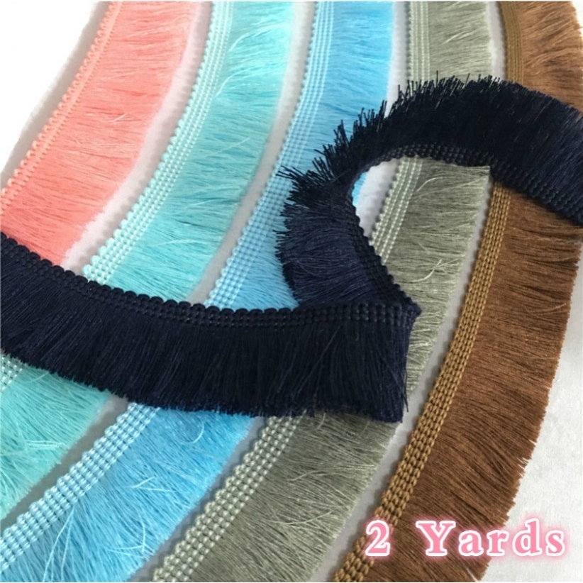 Dải Dây Tua Rua Chất Liệu Cotton Mỏng Dài 2 Yard Dùng Để Trang Trí