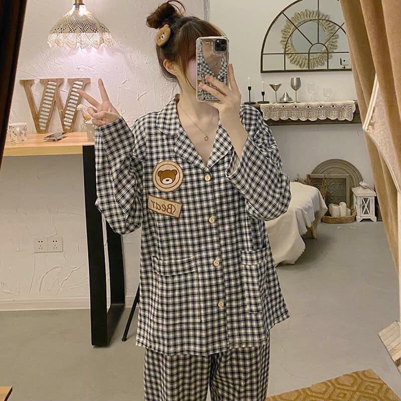 (Hàng có sẵn ) Đồ Bộ Pijama Dài Tay,Đồ Ngủ Mặc Tại Nhà Nữ Phong Cách Hàn Quốc | BigBuy360 - bigbuy360.vn