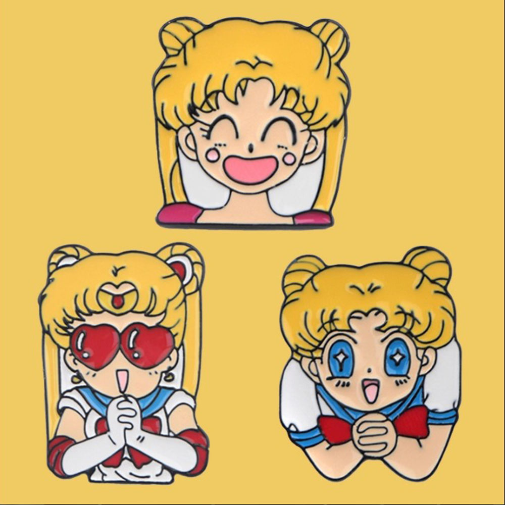 SAILOR MOON Ghim Cài Áo Hình Thủy Thủ Mặt Trăng Dễ Thương