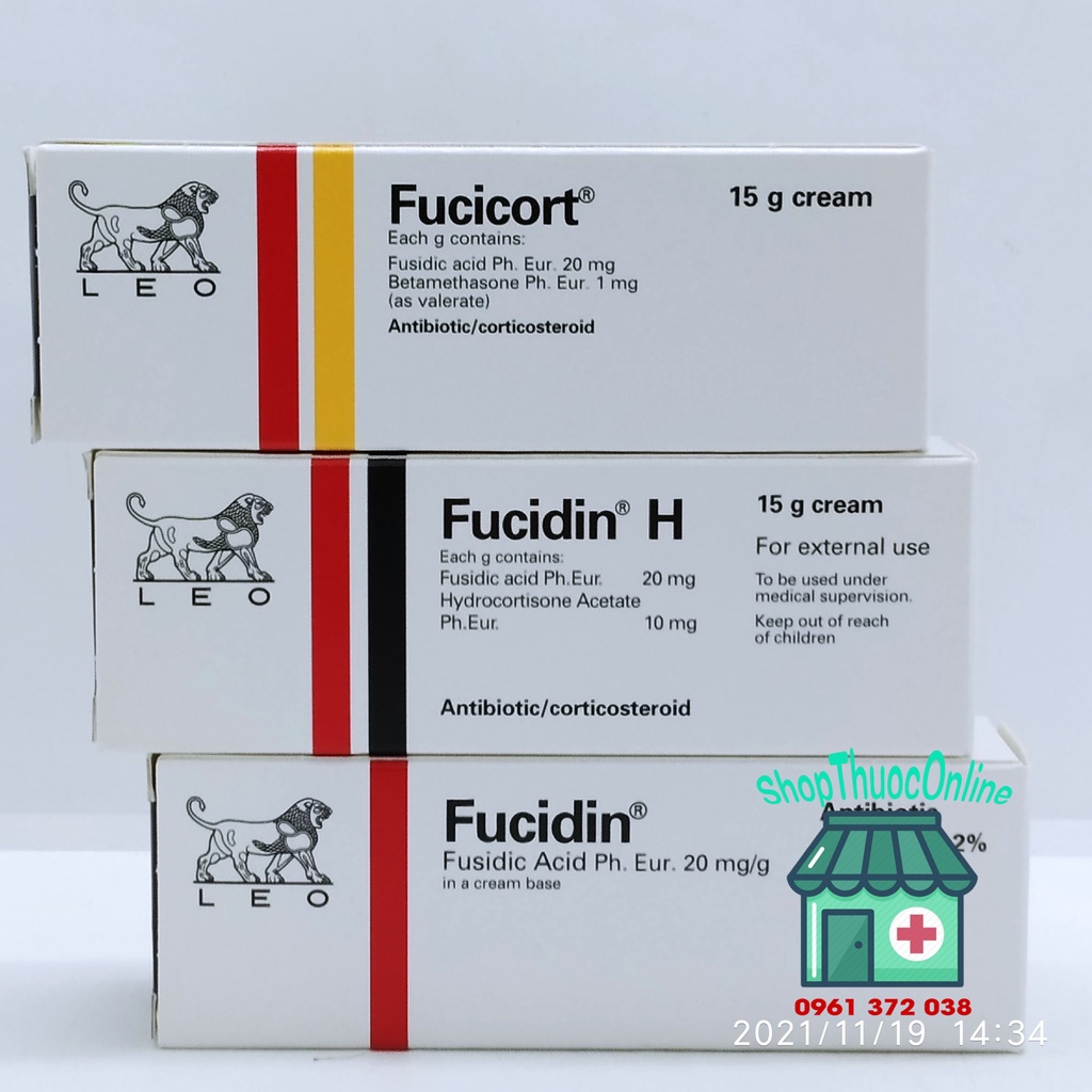 Kem bôi Fucicort / Fucidin / Fucidin H tuýp 15g