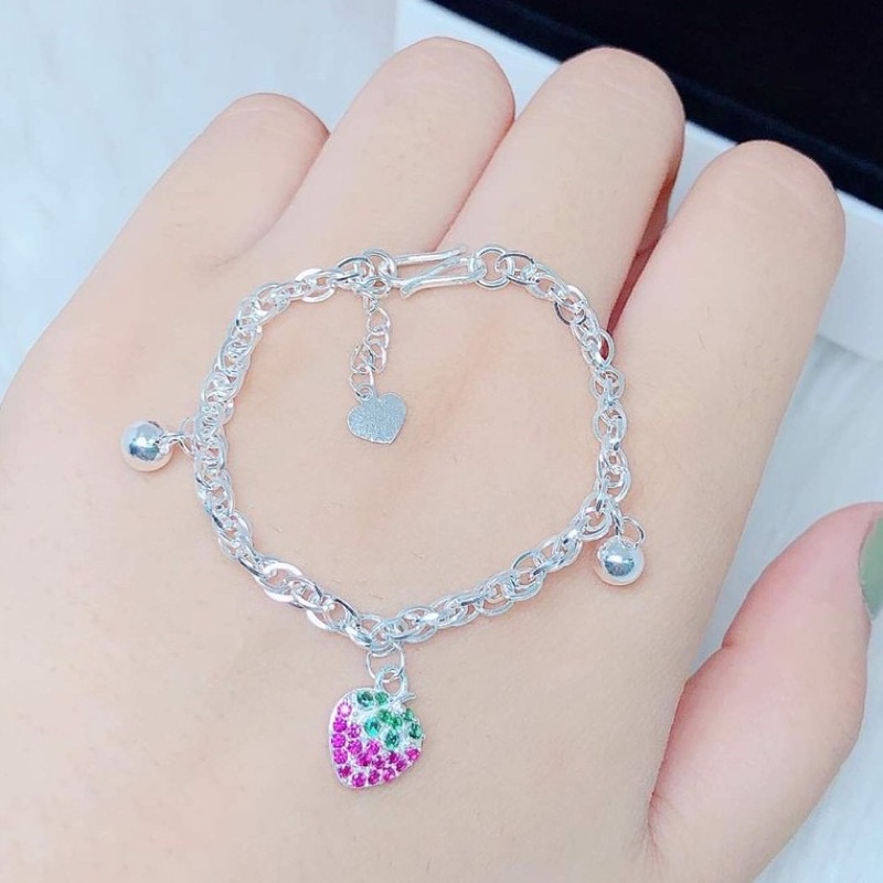 Lắc tay cho bé THJ - Dạng xoắn mix mặt dâu tây đáng yêu