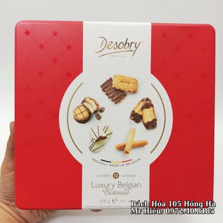 [T3/2023] Bánh Desobry hộp sắt 400g màu đỏ