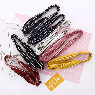 Băng đô turban sọc kẻ voan mát
