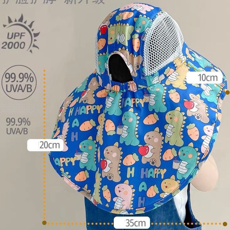 Nón Tai Bèo Vành Rộng Phối Lưới Thoáng Khí Thời Trang Đi Biển Mùa Hè Cho Bé