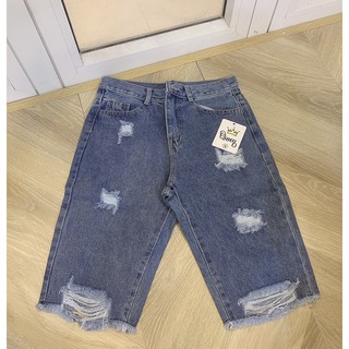 🔅Quần Ngố Jeans Rách Nhiều ( New)