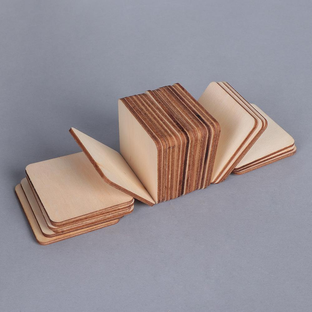 Set 10 / 50 / 100 Miếng Gỗ Vuông Treo Trang Trí Thủ Công Đa Ứng Dụng