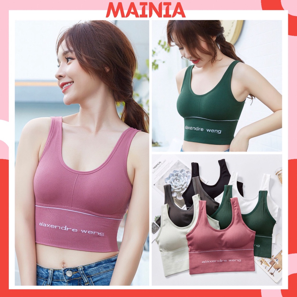 Áo Bra Thể Thao Alaxendre Weng Tập Gym YoGa Áo Croptop Chất Cotton Mềm Mại Thấm Hút Mồ Hôi Mainia Shop