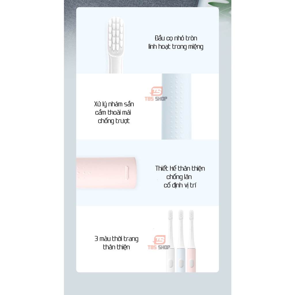 Bàn chải điện xiaomi Mijia T100 pin sạc kháng nước ipx7 46g - AH011