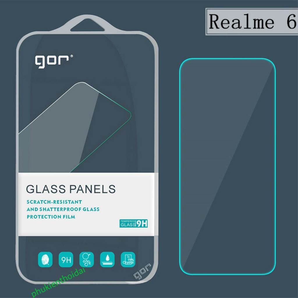 Cường lực Oppo Realme 6 / Realme Q2 / Realme 9i hiệu / C55 Gor trong suốt trơn mượt 9H / 2.5D
