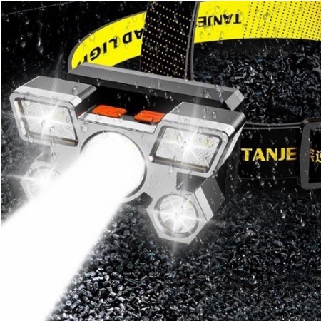 Đèn Pin Đội Đầu, Đèn Pin Siêu Sáng 5 Bóng Siêu Sáng Chống Nước Đeo Đầu