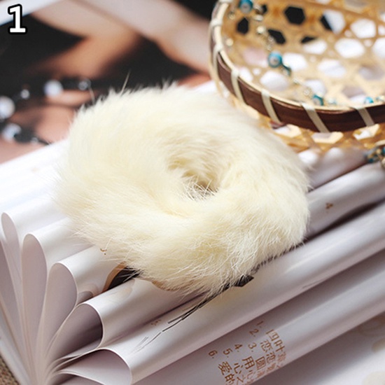 Dây buộc tóc lông mềm màu trơn thời trang