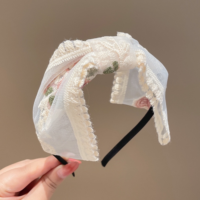 Kẹp Tóc Hình Nơ Phối Ren Thời Trang Xinh Xắn Cho Nữ