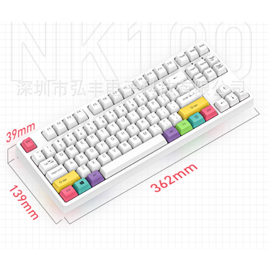 Bàn phím cơ NK-100 Keycap PBT có Hotswap