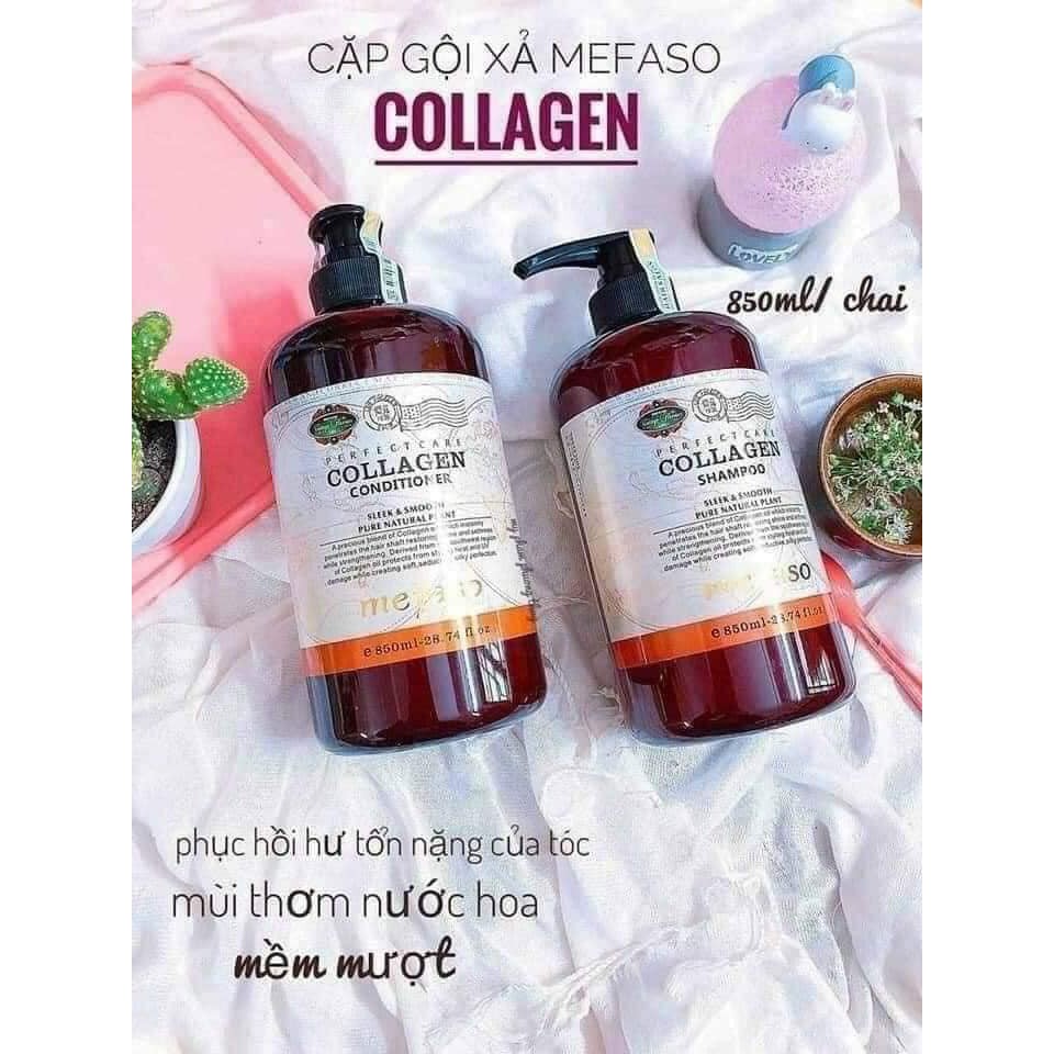 Cặp gội xả MEFASO collagen tem vàng chính hãng