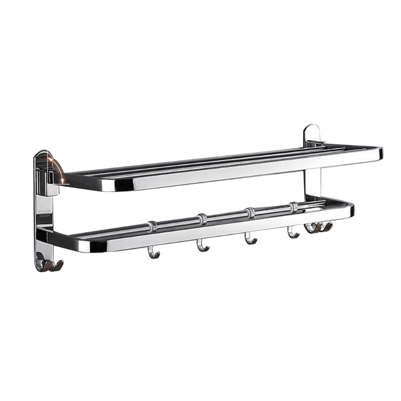Giá Đỡ Treo Khăn Tắm Gắn Tường Bằng Thép Không Gỉ Thiết Kế 4 Thanh Trượt Tiện Dụng