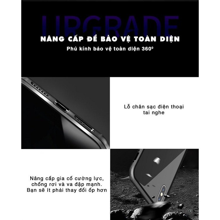 CHÍNH HÃNG  [HOT TREND] ỐP NAM CHÂM CƯỜNG LỰC 2 MẶT CHO IPHONE X / XS / MAX, 7+ / 8+, 11 / 11 Pro / Max