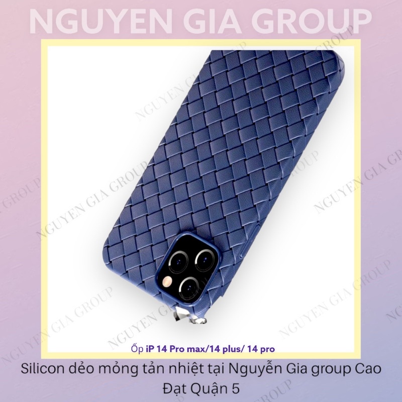 Ốp silicon dẻo tản nhiệt mỏng giả da cho 14 pro max /14 plus/ IP 12 Pro Max/ 12 Pro/ 12/ IP 12 mini/13 pro max/13 mini