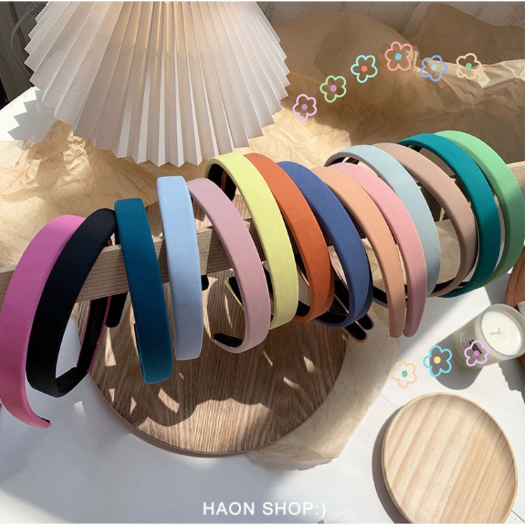 Cài tóc bản rộng màu trơn đơn giản hợp thời trang cho nữ