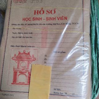 Sỉ 100 hồ sơ học sinh sinh viên ( bộ gồm túi + 2 tờ sơ yếu lý lịch) túi dày
