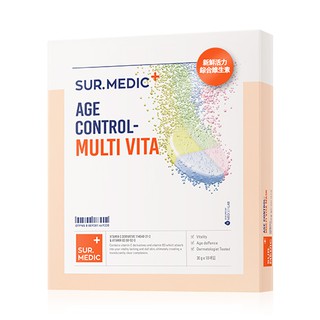 Hộp 10 miếng mặt nạ Mặt Nạ Dưỡng Da Ngăn Ngừa Lão Hóa Sur.Medic+ Age Control-Multi Vita Mask