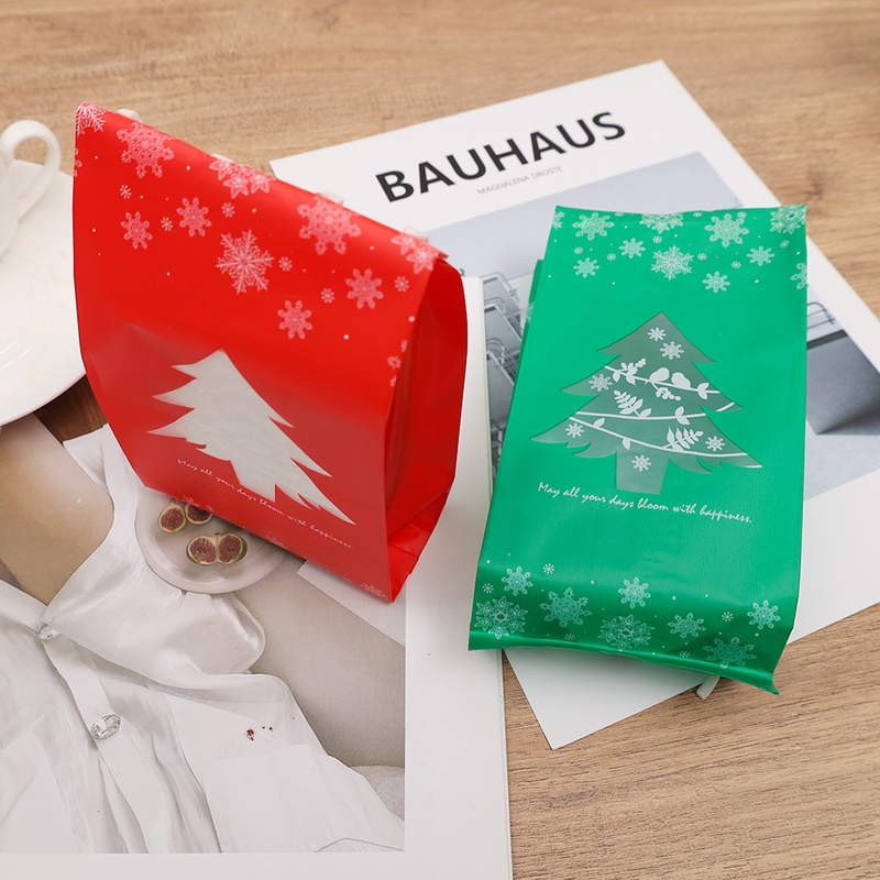 Set 50 túi đựng quà họa tiết bông tuyết trang trí giáng sinh năm mới sáng tạo