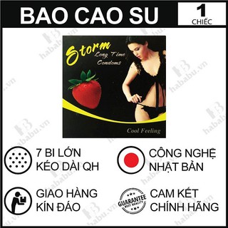 [CHÍNH HÃNG][LOẠI XỊN KHÔNG RỤNG BI] Bao Cao Su Storm 7 Hạt Bi To, Gai quanh bao, Kéo Dài Thời Gian, phải thử