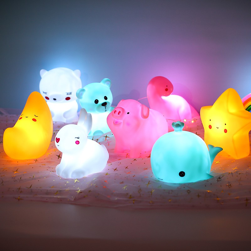 Đèn Ngủ Đèn Led Nhiều Màu Tạo Hình Thú Đèn Trang Trí Hoạt Hình Silicon Dễ Thương Cute Tiết Kiệm Năng Lượng