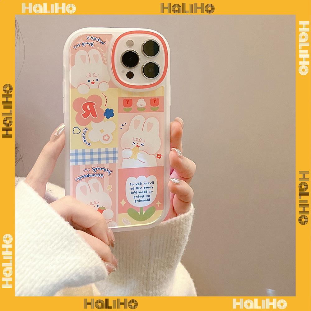 iPhone Case Silicone Soft Case Clear Case TPU Airbag Shockproof Full Coverage Protection Camera Pink Rabbit Cute For iPhone 13 Pro Max iPhone 12 Pro Max iPhone 11 iPhone 7 Plus