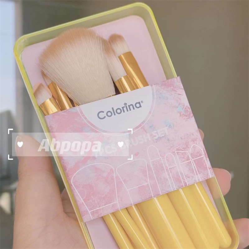 Abpopa COLORINA® Set Bảy Cọ Trang Điểm Phấn Mắt Má Hồng Phấn Phủ Lông Mềm