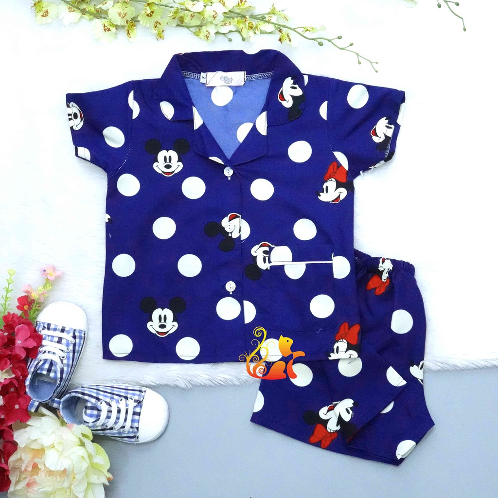 Đồ Mặc Nhà &quot;Mít ki chấm bi&quot; Pijama Kate Thái - Cho Bé 8 - 38kg.