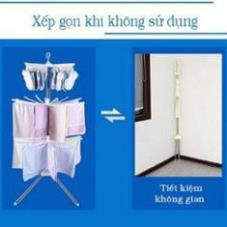 [Xả kho + free ship] CÂY PHƠI QUẦN ÁO TRÒN 3 TẦNG TẶNG KÈM MÓC DÍNH TƯỜNG TRONG SUỐT