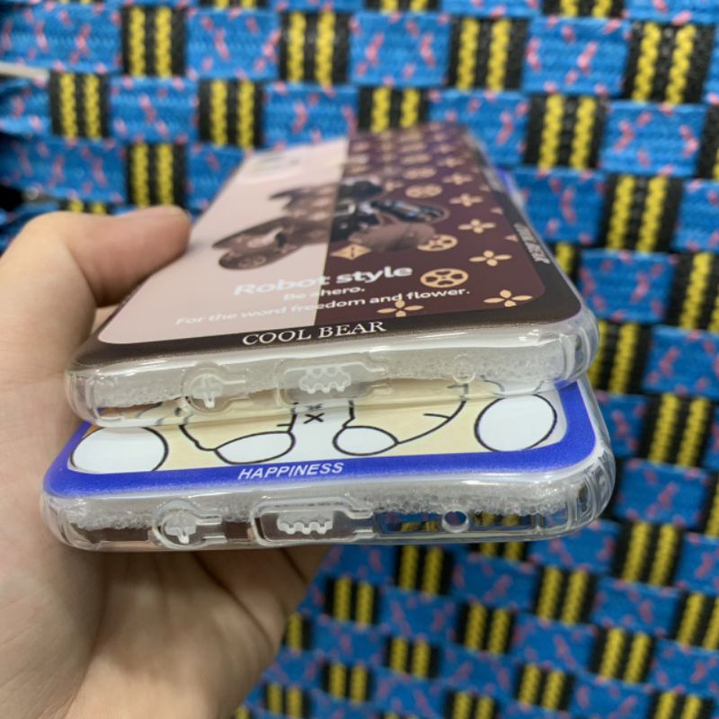 Ốp lưng Tecno Spark 7 / spark 7T dẻo trong in hình gấu Bearbrick doremon siêu dễ thương bảo vệ camera