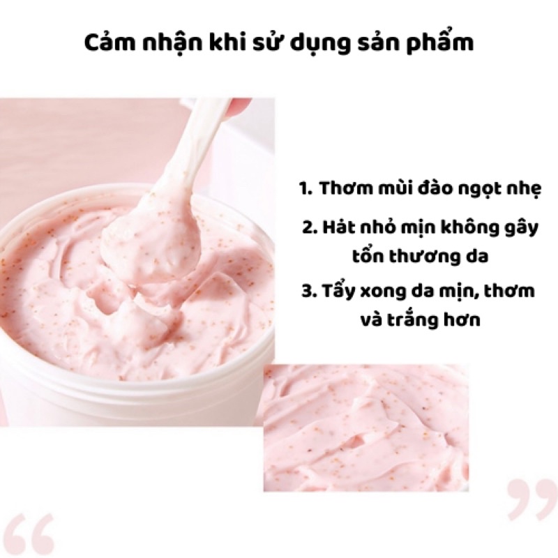 Tẩy da chết HEYXI Đào Peach Clear Body Scrub Moisturizing Mourishing cấp ẩm ngăn ngừa viêm da