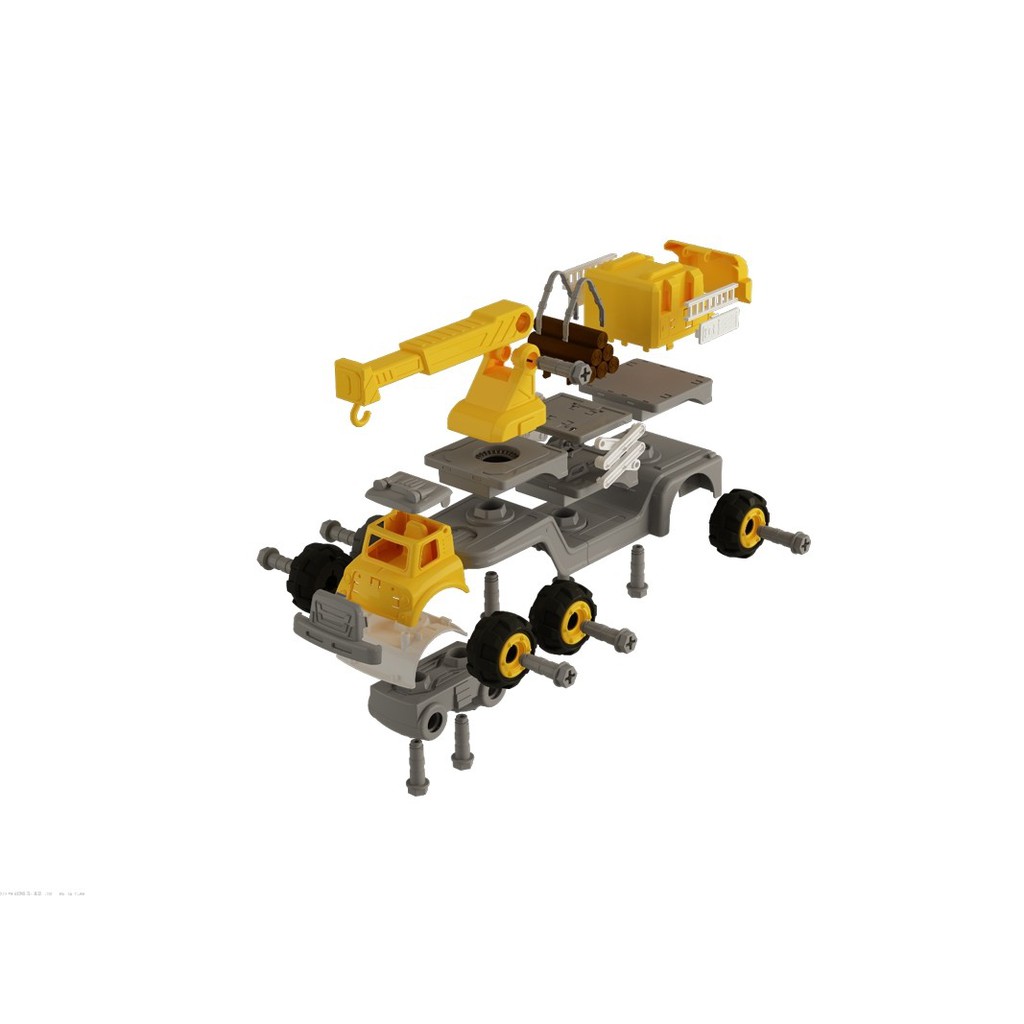 Bộ đồ chơi lắp ráp VECTO DIY 3 trong 1 - Xe cẩu, Xe chở gỗ, Xe dụng cụ OK1029