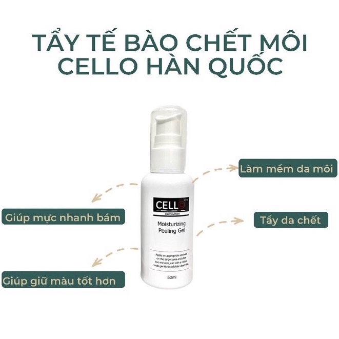 Tẩy tế bào chết môi cello lọ 50ml hàng chính hãng