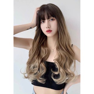 [ẢNH THẬT] Tóc giả nữ chính hãng (Tóc bộ nguyên đầu ombre nâu khói)