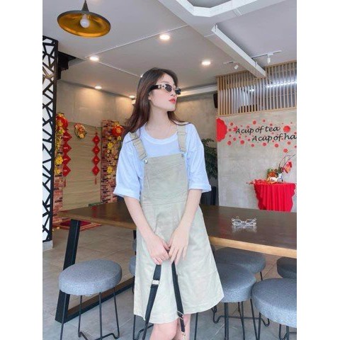 Set Yếm KaKi Kèm Áo Thun - Roise