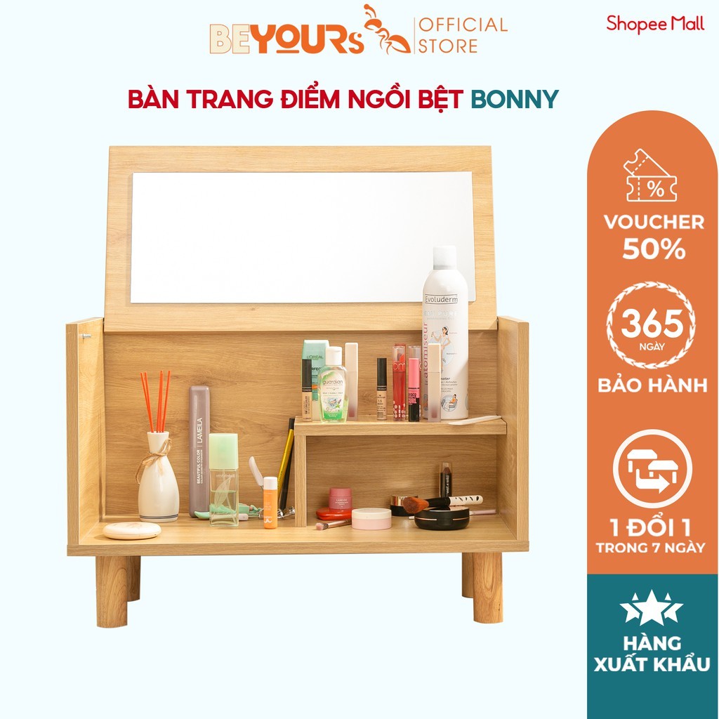 Bàn Trang Điểm Gỗ Ngồi Bệt Thông Minh BEYOURs Nội Thất Phòng Ngủ Aimee Bonny Gấp Gọn Mini Đẹp Decor